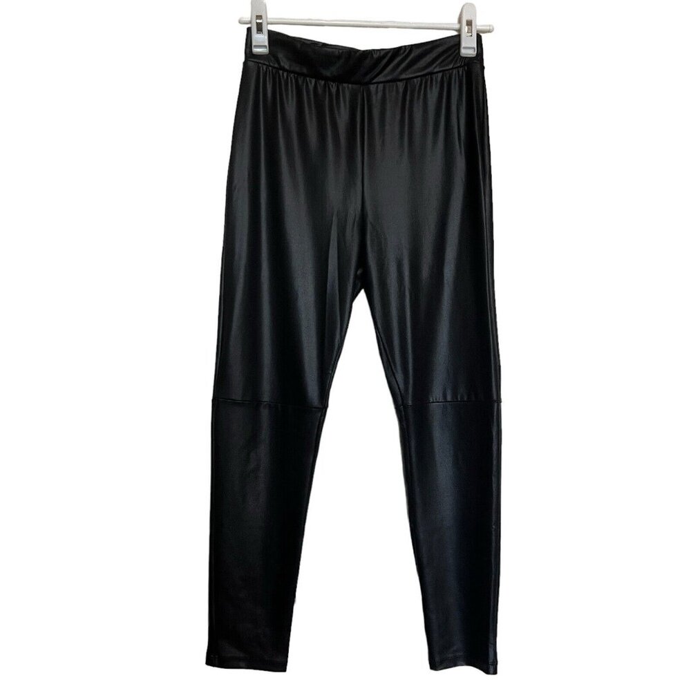 ASOS Pants Womens 14‎ Faux Leather Black Bottoms Slim Skinny Biker Casual Solid